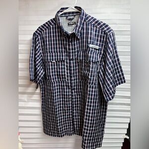 Habits Navy and White Plaid Short-Sleeve Button-Down Shirt
